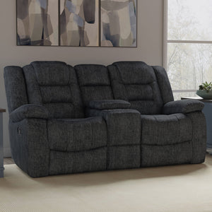 Bolton - Glider Reclining Console Loveseat - Misty Storm
