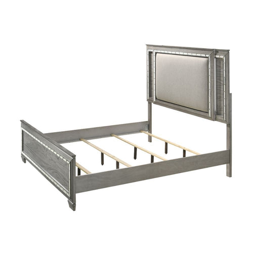 Antares - Bed (LED HB) Light Gray Queen