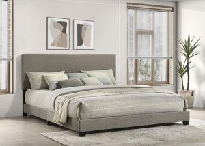 Dorian - Upholstered Panel Bed Gray King Fabric