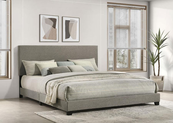 Dorian - Upholstered Panel Bed Gray King Fabric