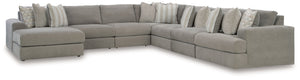 Avaliyah - Sectional Dark Gray 7 Pc. Left Arm Facing Chaise Sectional