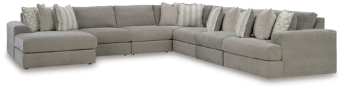 Avaliyah - Sectional Dark Gray 7 Pc. Left Arm Facing Chaise Sectional