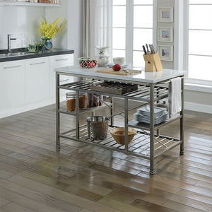 Lanzo - Kitchen Island (Counter) Bronze