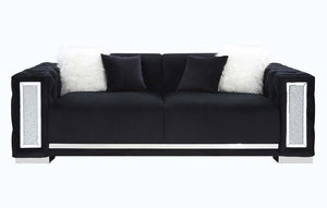 Trislar - Sofa With 4 Pillows (Same 52525) - Black Velvet