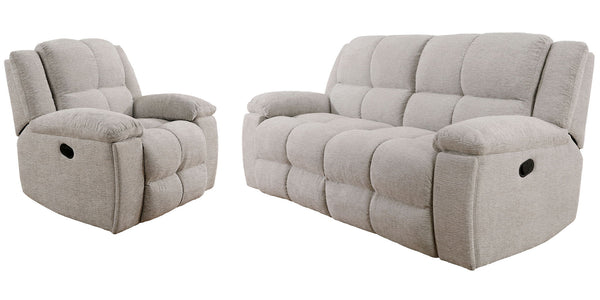 Buster - Manual Glider Reclining Sofa Set Beige 2 Pc. Sofa, Recliner