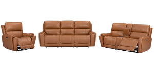 Hancock - Zero Gravity Power Reclining Sofa Set Apple Cider 3 Pc. Sofa, Loveseat, Recliner