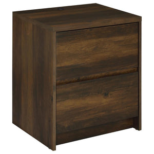 Westpark - 2-Drawer Nightstand LED Lights And USB Dark Brown