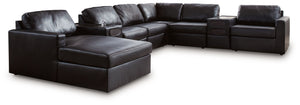 ModMax II - Sectional Black 8 Pc. Left Arm Facing Corner Chaise Sectional With Audio Consoles