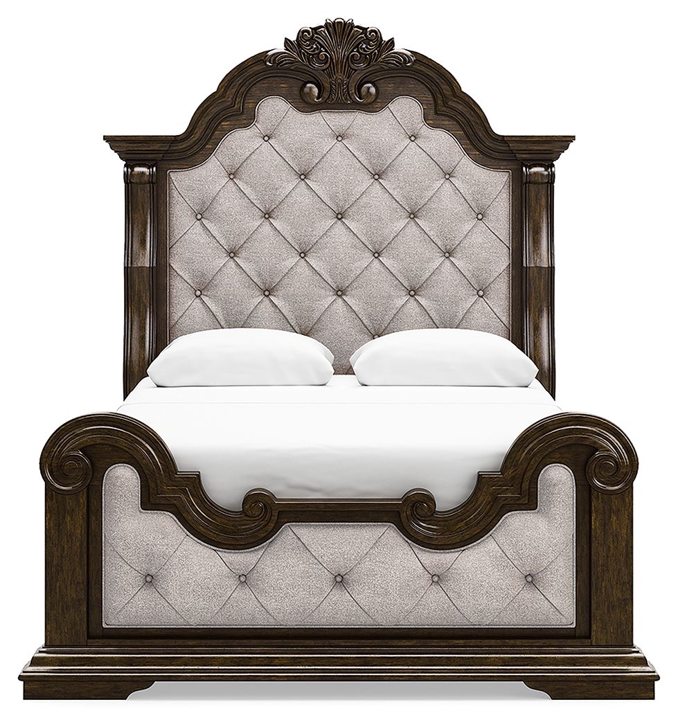 Maylee - Upholstered Bed Dark Brown