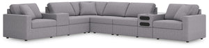 Modmax - Granite - Sectional Gray 8 Pc. Sectional With Audio And Storage Consoles