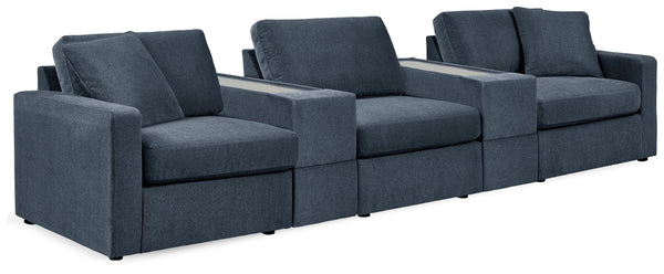 Modmax - Ink - Sectional Blue 5 Pc. Sectional With 2 Storage Consoles