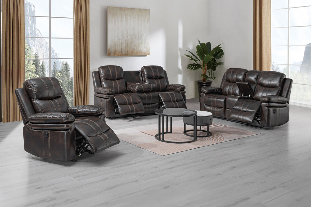 Kellen - Reclining Sofa Set Dark Brown 2 Pc. Reclining Sofa, Loveseat