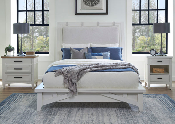 Americana Modern Bedroom - 7 Drawer Door Chest With Workstation - Cotton