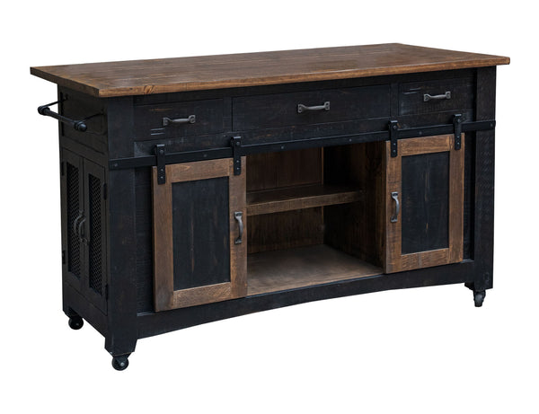 Pueblo - Kitchen Island - Black / Medium Brown