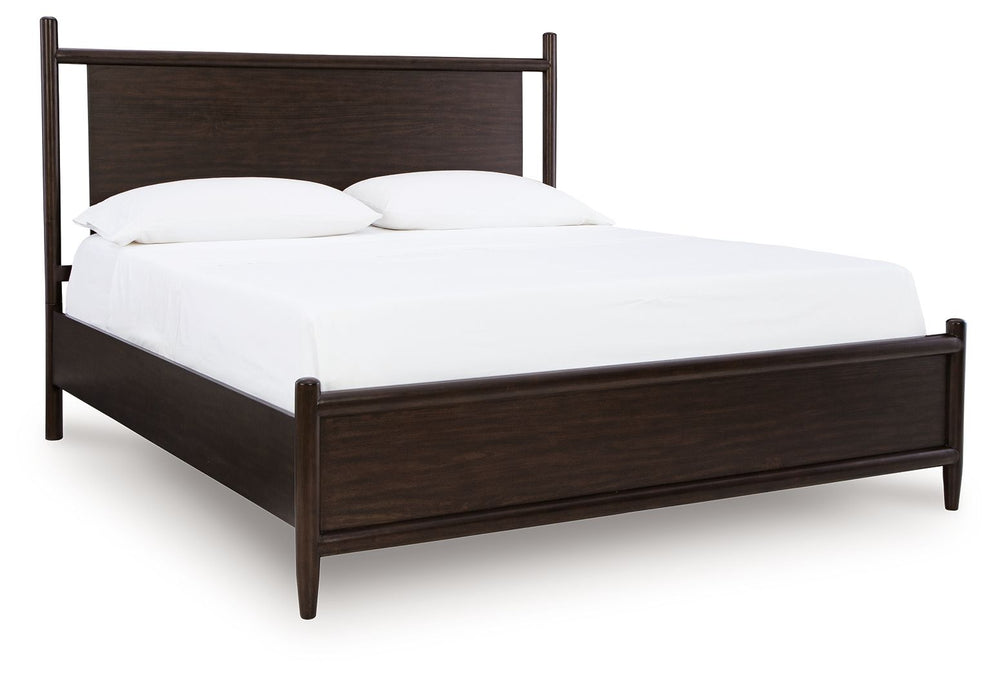 Dantenton - Panel Bed Dark Brown