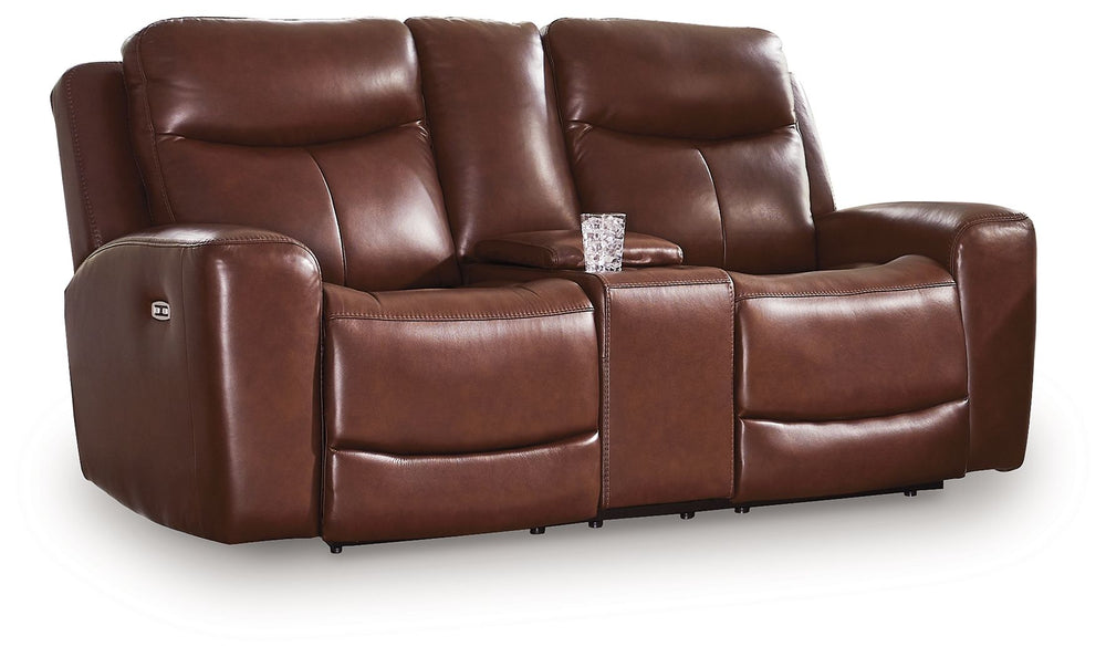 Next Move - Power Reclining Loveseat With Console / Adjustable Headrest Blue