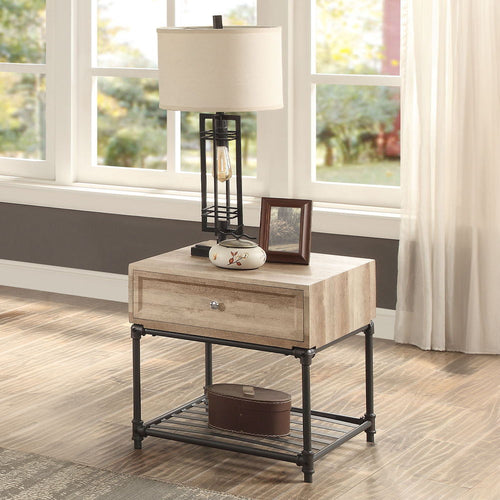 Brantley II - Table Oak & Sandy Black End Tables