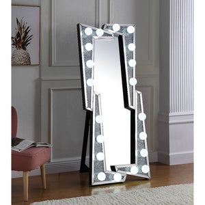 Noralie - 63" Floor Mirror - Mirrored & Faux Diamonds