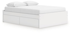 Onita - Platform Bed White Queen 1 Side Storage