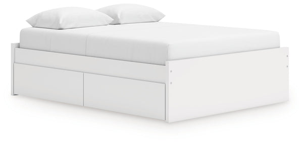 Onita - Platform Bed White Queen 1 Side Storage