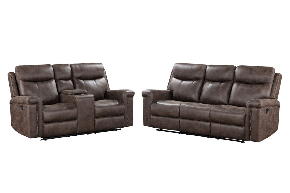 Quade - Reclining Sofa Set Dark Brown 2 Pc. Reclining Sofa, Loveseat