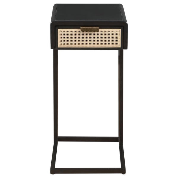 Amherst - 1-Drawer Radio Weave Cane Metal Side Table