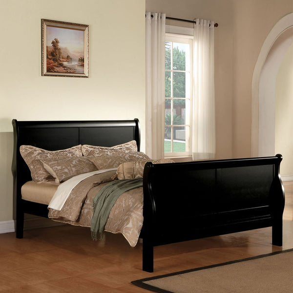 Louis Philippe III - Bed (FB 34"H) Black Queen