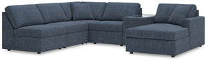 Modmax - Ink - Sectional Blue 6 Pc. Sectional With Raf Corner Chaise And Storage Console