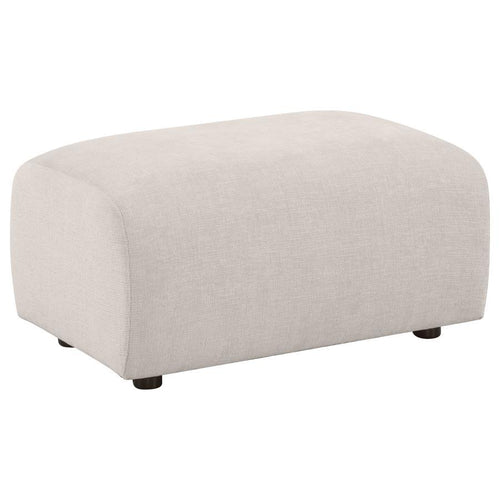 Burnett - Chenille Upholstered Ottoman Beige