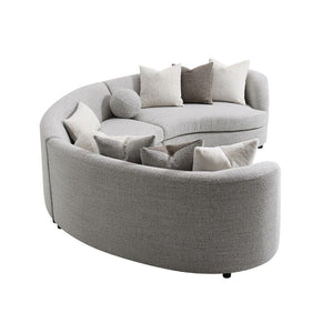 Ivria - Sectional Sofa With 9 Pillows - Gray Boucle