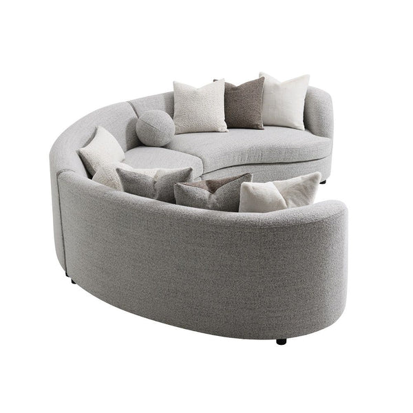 Ivria - Sectional Sofa With 9 Pillows - Gray Boucle