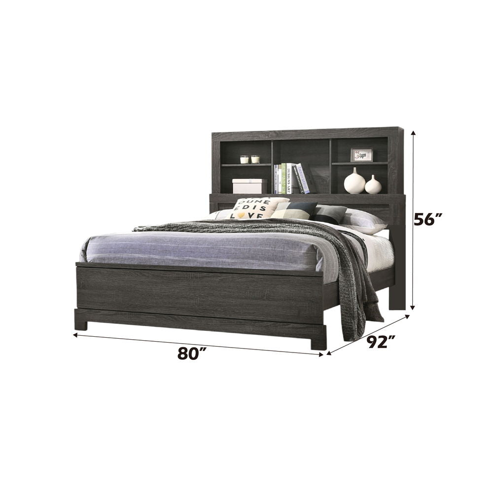 Lantha - Bed w/Storage Gray Oak