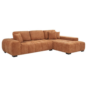 Octavia - Fabric Upholstered Sectional Chaise Sofa Orange