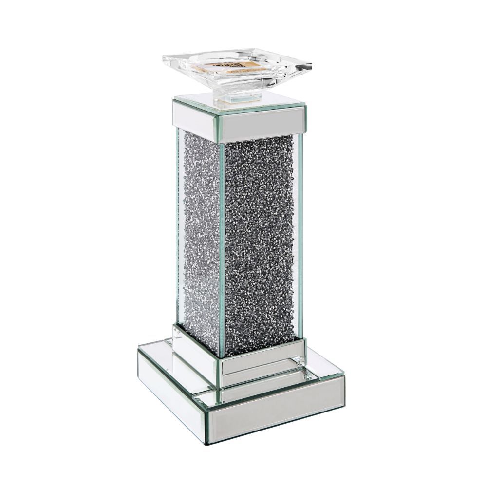 Rekha - Accent Candleholder Mirrored 5''W x 5''D x 13''H