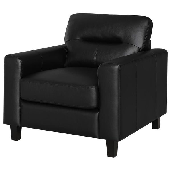 Scotland - Faux Leather Upholstered Track Arm Chair
