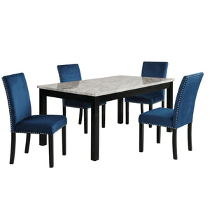 Celeste - Dining Table Set Blue 5 Pc. Table, 4 Chairs