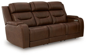 Knightington - Power Reclining Sofa With Audio Seating Dark Brown