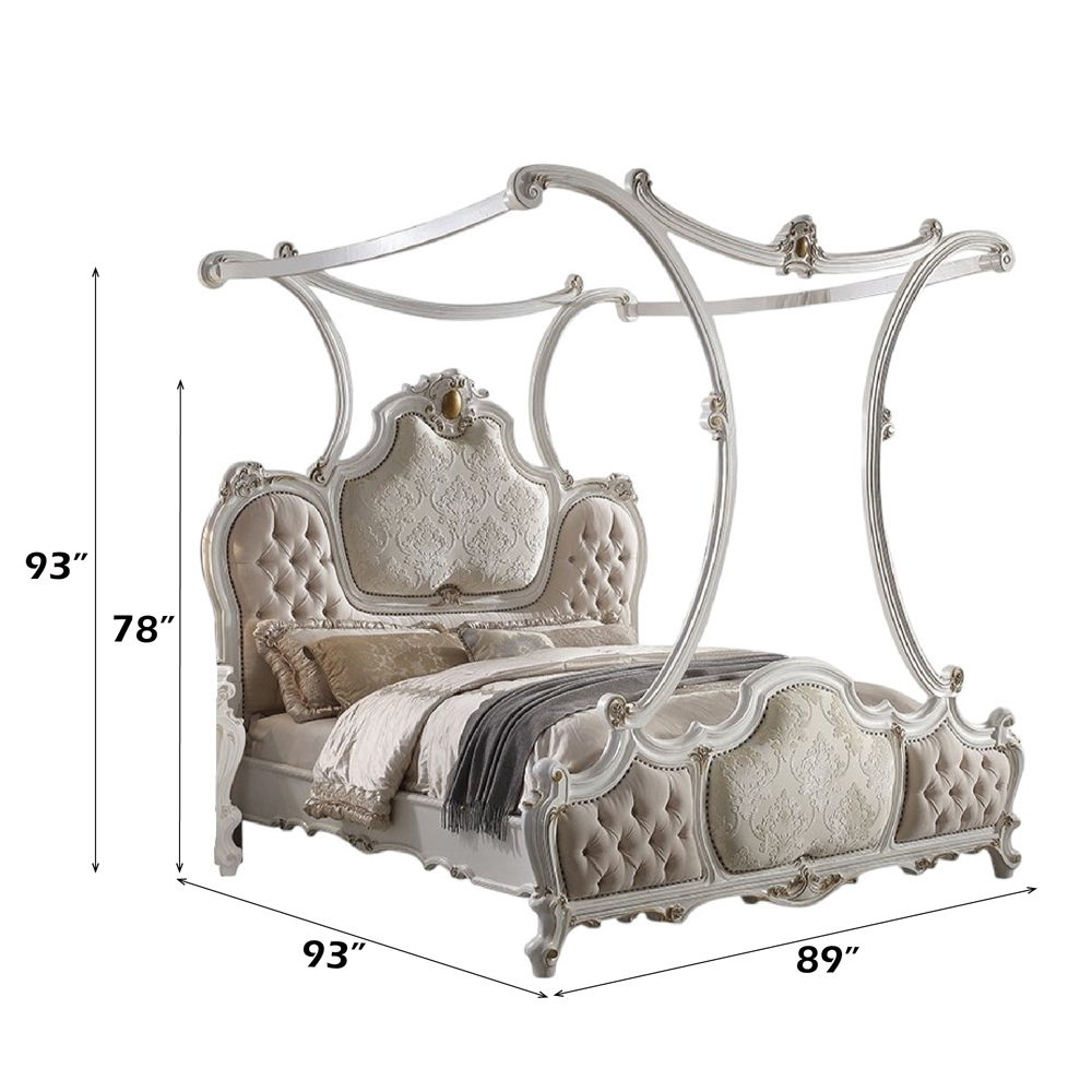 Picardy - Bed w/Canopy Antique Pearl