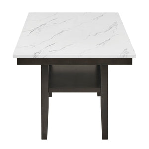 Carissa - 60" Rectangle Dining Table With Storage Shelf - Black / White