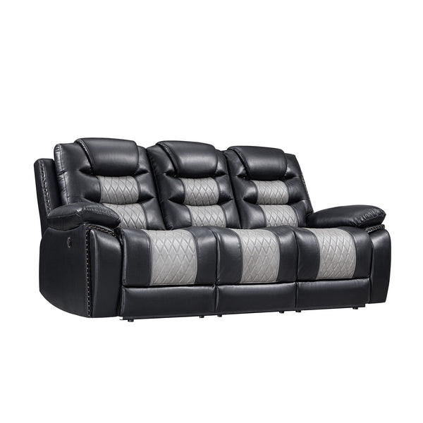 Nikko - Sofa With Dual Recliner Black Power Reclining