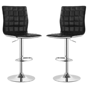 Ashbury - Upholstered Adjustable Bar Stool (Set of 2) Black