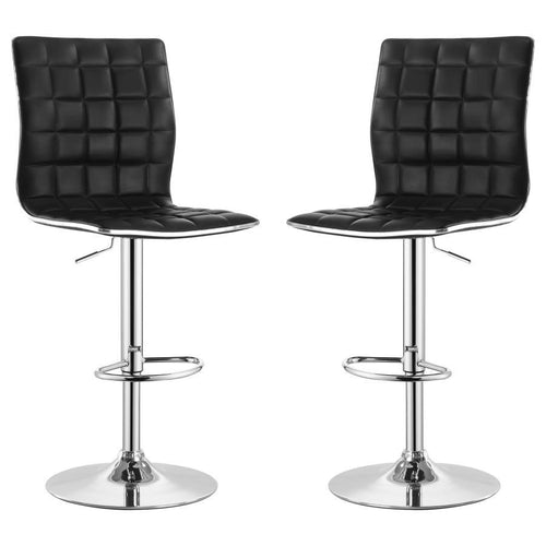 Ashbury - Upholstered Adjustable Bar Stool (Set of 2) Black