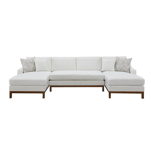 Valiant - Sectional Sofa - Ivory Chenille