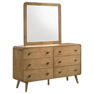 Robyn - 6-Drawer Bedroom Dresser And Mirror Light Brown