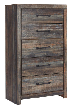 Drystan - Brown / Beige - Five Drawer Chest