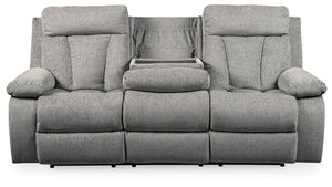 Mitchiner - Fog - REC Sofa w/Drop Down Table