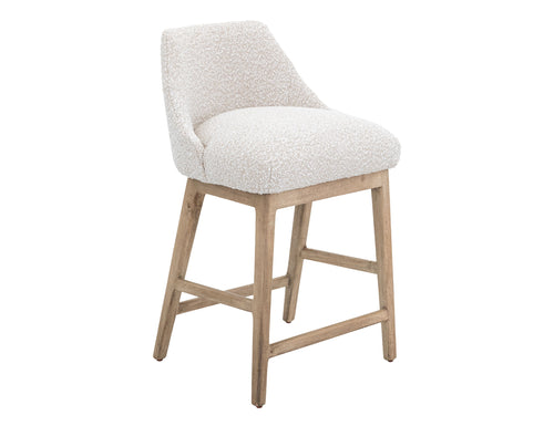 Emma - Upholstered Barstool White Counter Height (24"-27")