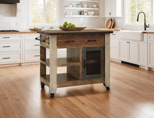 Antique - Kitchen Island With 1 Drawer - Multicolor