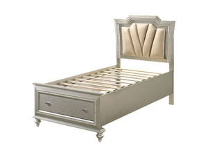 Kaitlyn - Bed w/Storage Champagne