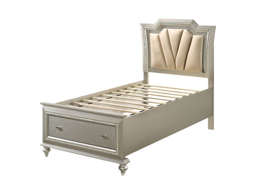 Kaitlyn - Bed w/Storage Champagne